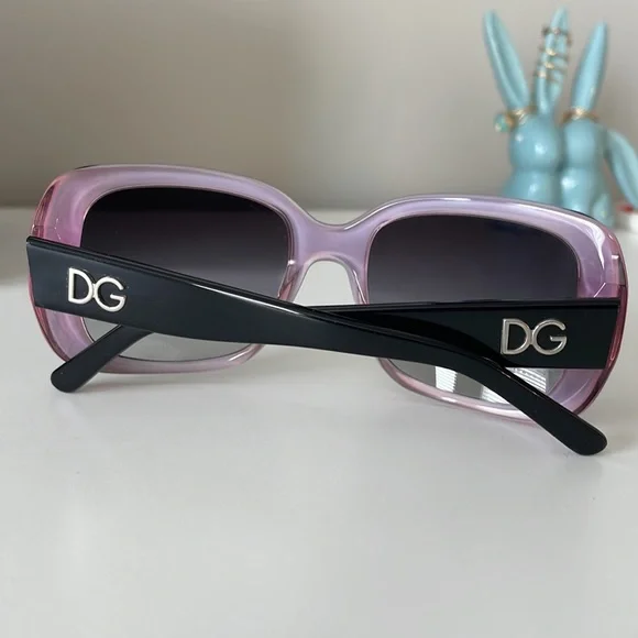 Dolce & Gabbana Black on Pink Square Framed Sunglasses - Picture 4 of 6